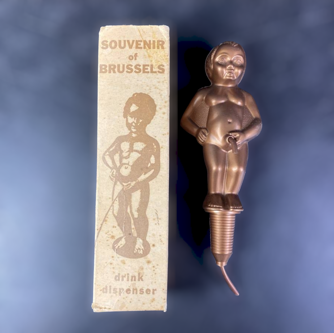 Souvenir of Brussels, Vintage Drink 8" Dispenser w/ Box Oddity