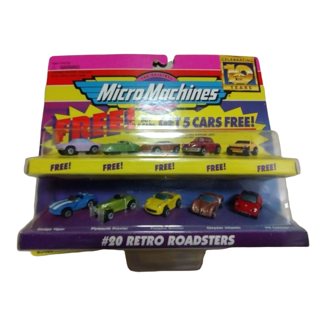 NIB *Micro Machines 1996 Galoob #20 Retro Roadsters (5 + 5)