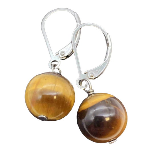 Pretty *Sterling Silver .925 & Tigers Eye Earrings