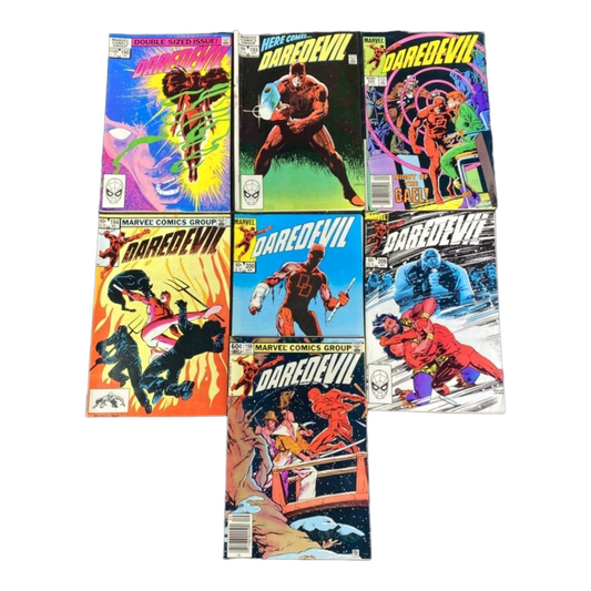 Seven (7) *DAREDEVIL Comic Books 190, 193, 194, 198, 200, 205, 206