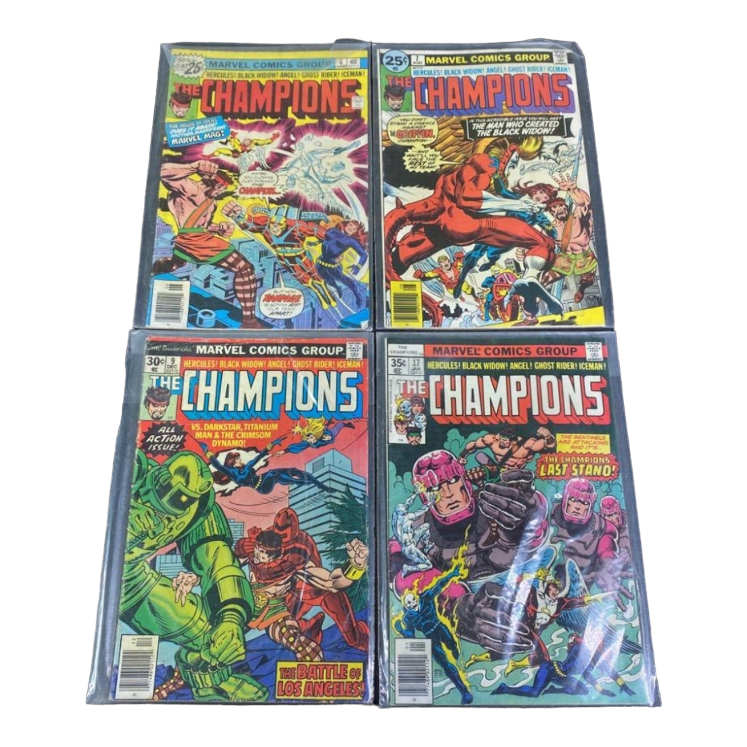 Four (4) *Marvel Comics "The Champions" #6, 7, 9 and 17