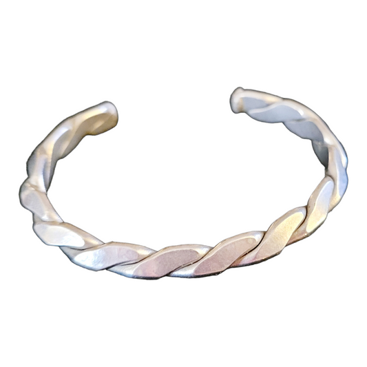 Beautiful *Braided Sterling Silver Cuff Bracelet "Mountain Streams"