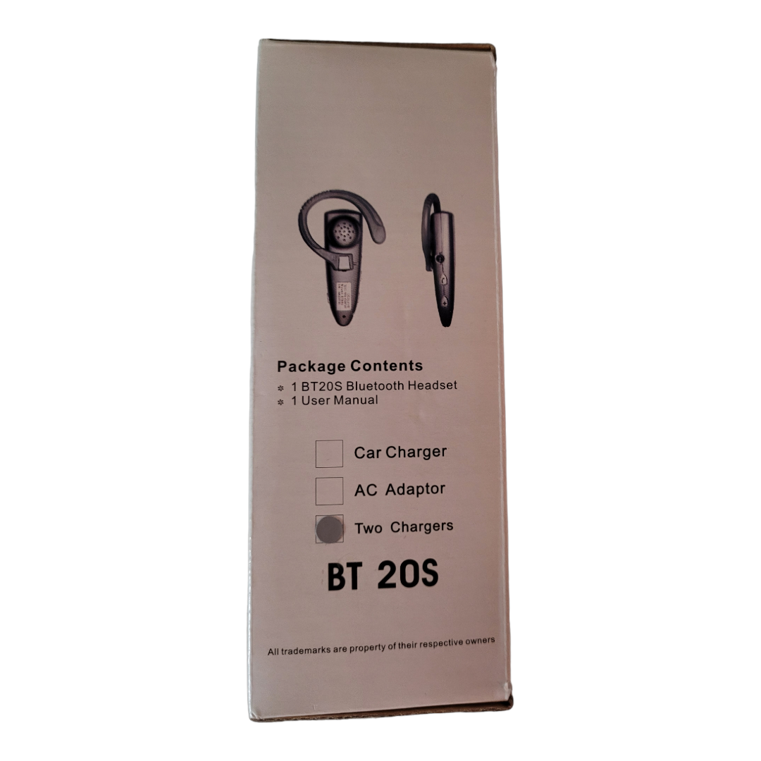 New *Bluetooth Headset #BT 20S w/ 2 Chargers