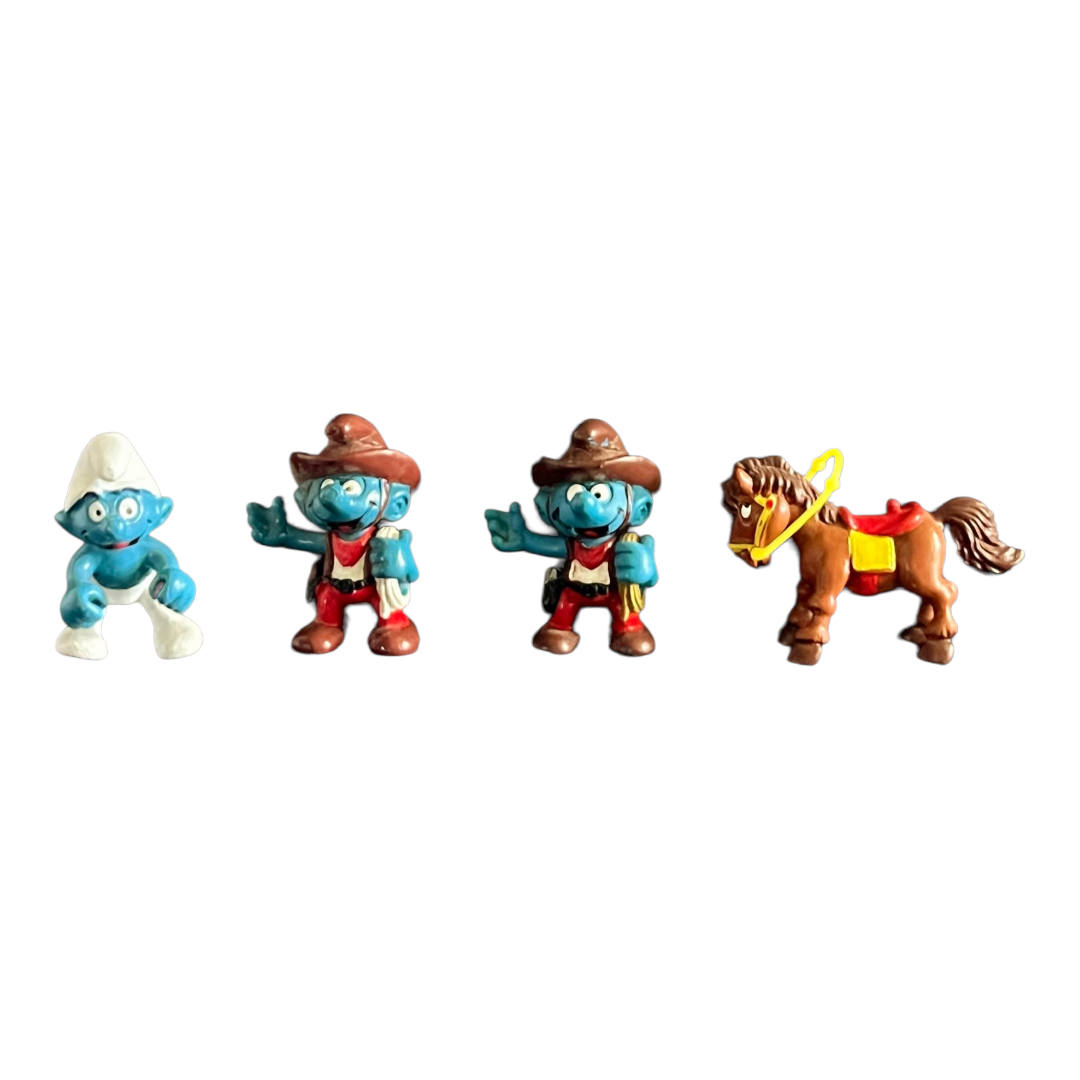 Vintage  *Western Themed Smurf Figures Schleigh Peyo 1978