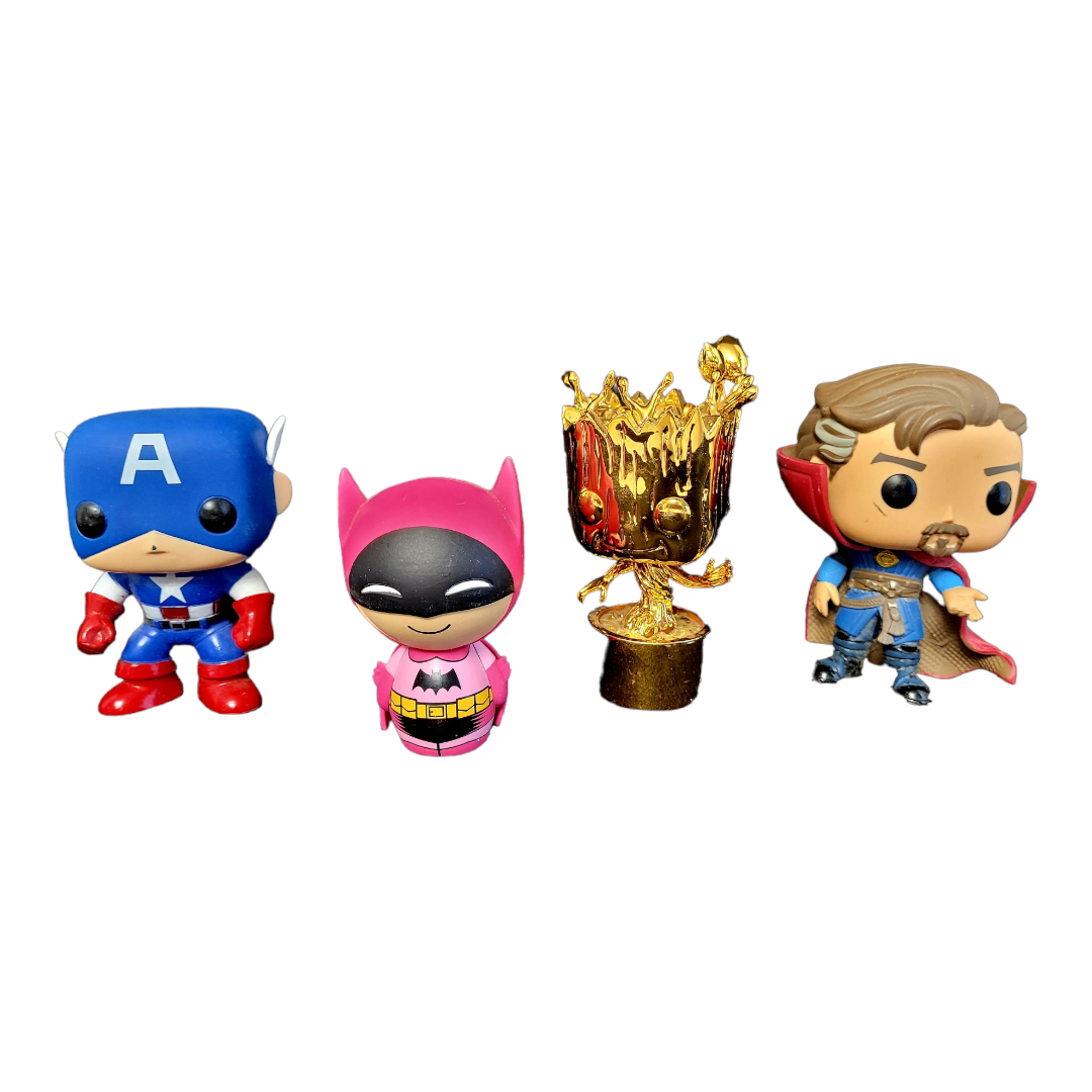 Funko Pop!! Super Heros "Batman, Groot, Capt. America, Dr. Strange"