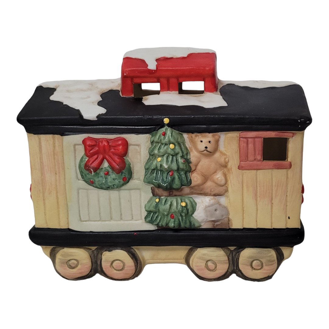 Hand-Painted Porcelain Lighted Train Set (6ft Cord)