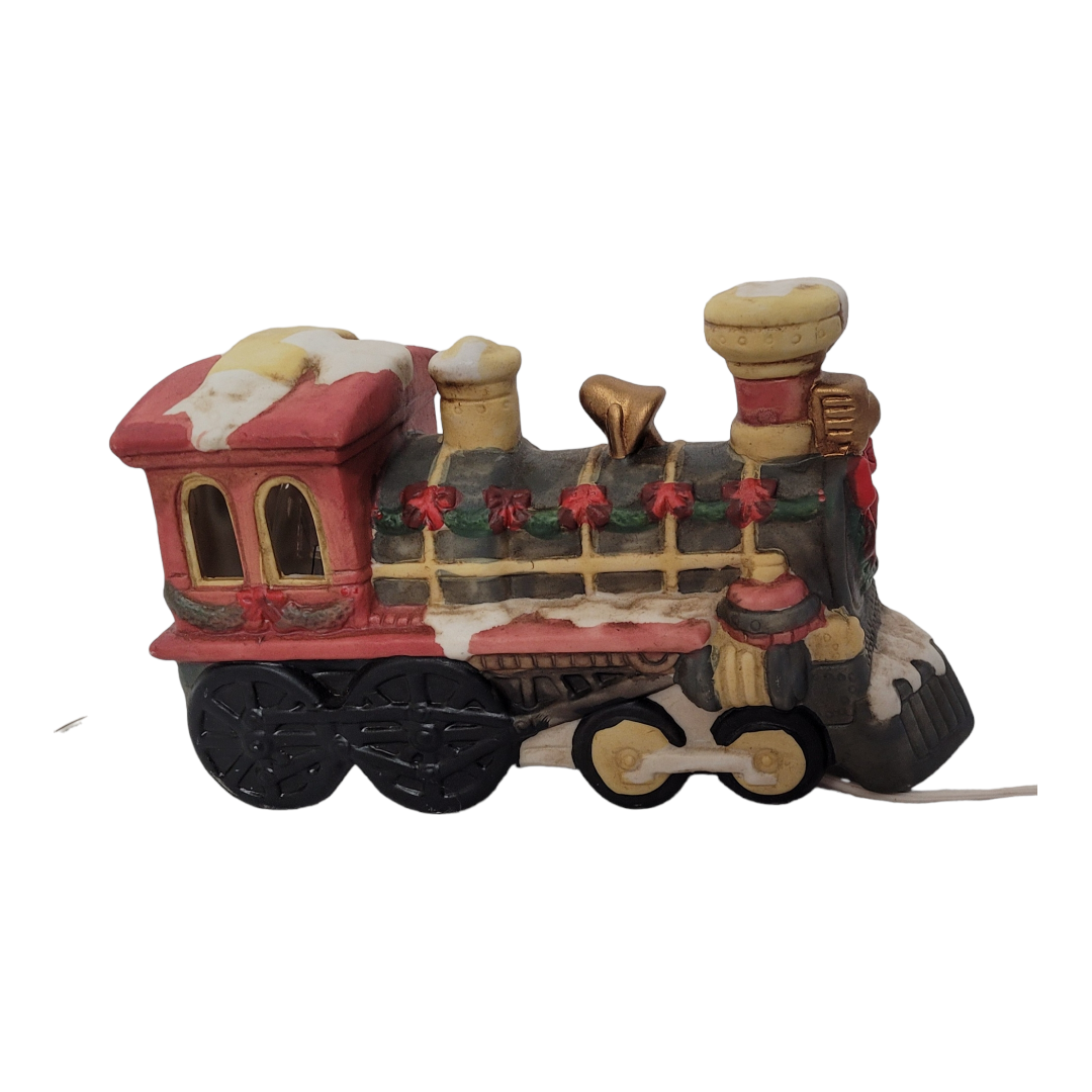 Hand-Painted Porcelain Lighted Train Set (6ft Cord)