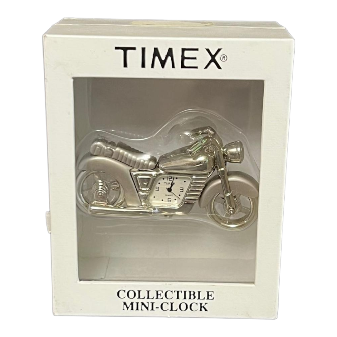 New *Timex Motorcycle Desktop Quartz Clock Ltd. Edition Stainless Steel