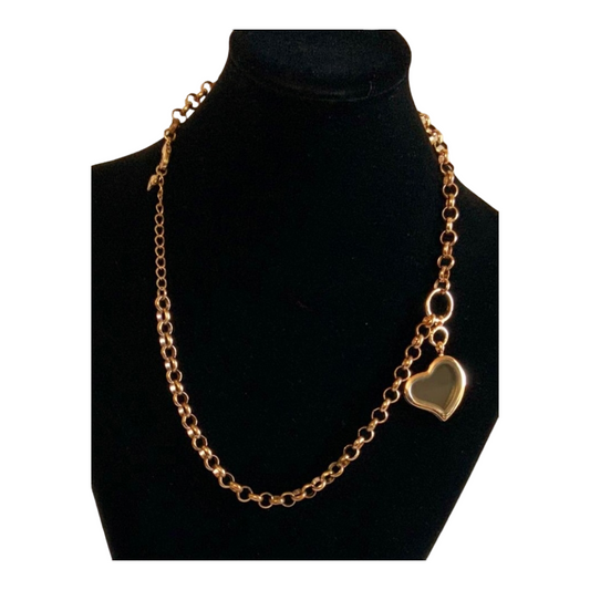 Beautiful *Copper & Glass Heart Necklace