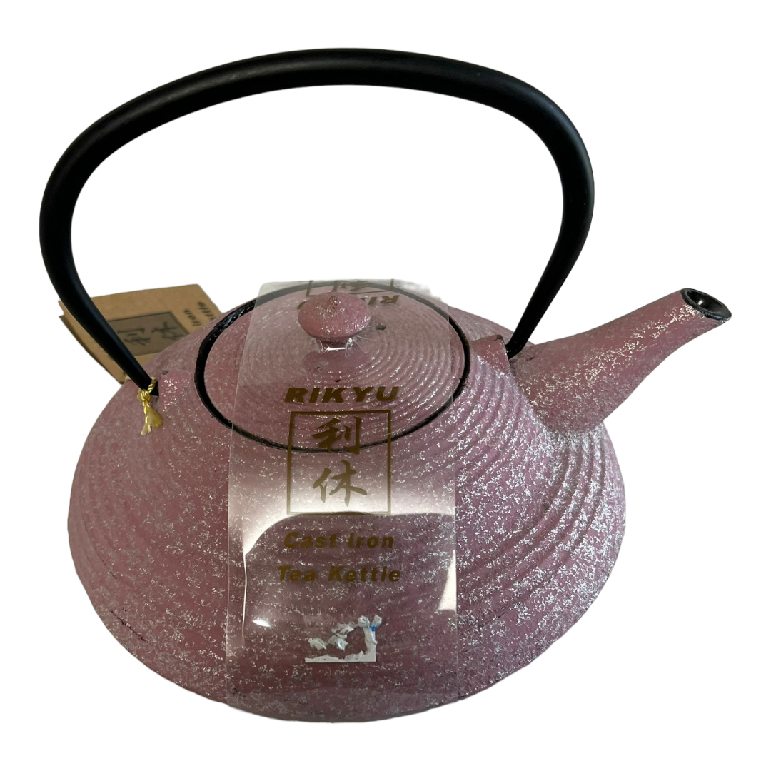 New *RIKYU (Ridged/Rose Colored) Cast Iron Tea Pot