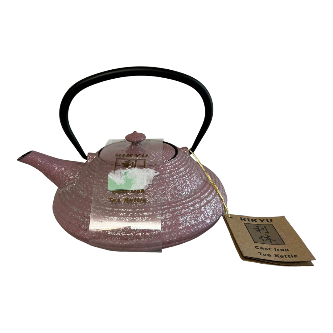 New *RIKYU (Ridged/Rose Colored) Cast Iron Tea Pot