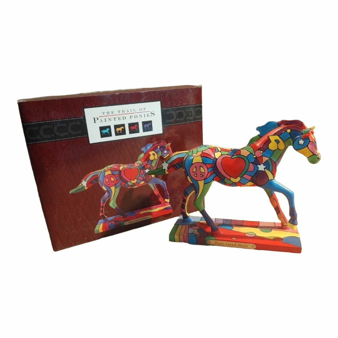 Trail of Painted Ponies Figurine "Peace, Love & Music" Box & Story Card
