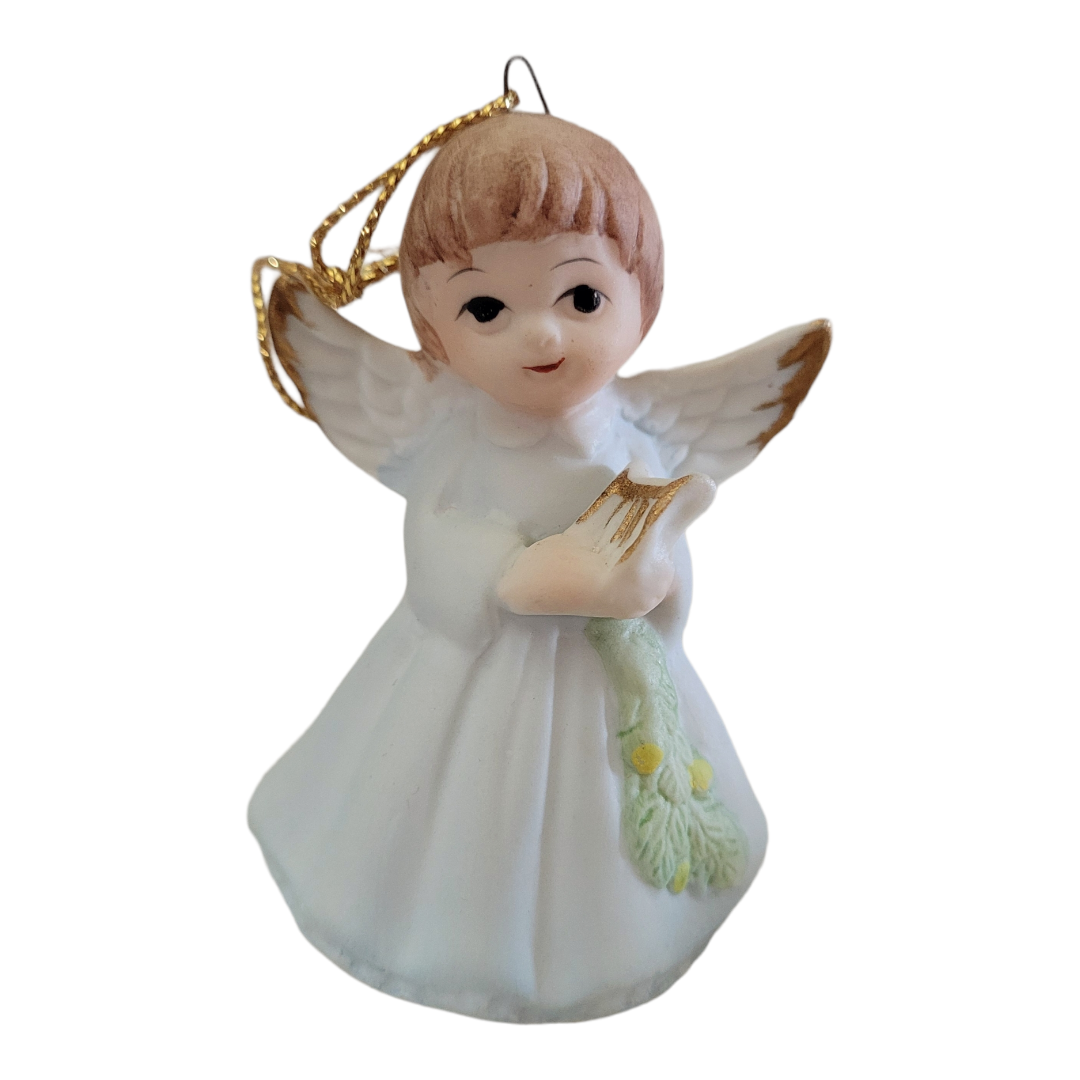 Cute *Eight (8) Porcelain Cherb Angel Ornaments 3" Tall