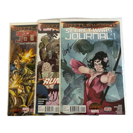 Battle World: Secret Wars Comic Books *Journal #1 (Autographed), #2 & #4.