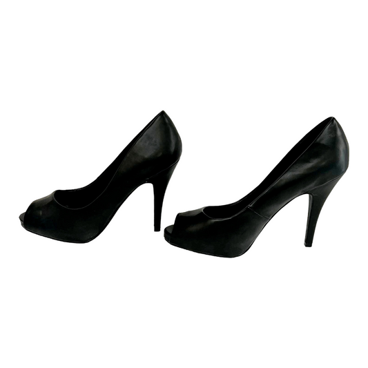 NEW *Delicious Black Open Toe 3” Heel Shoes in Box (Size 9)