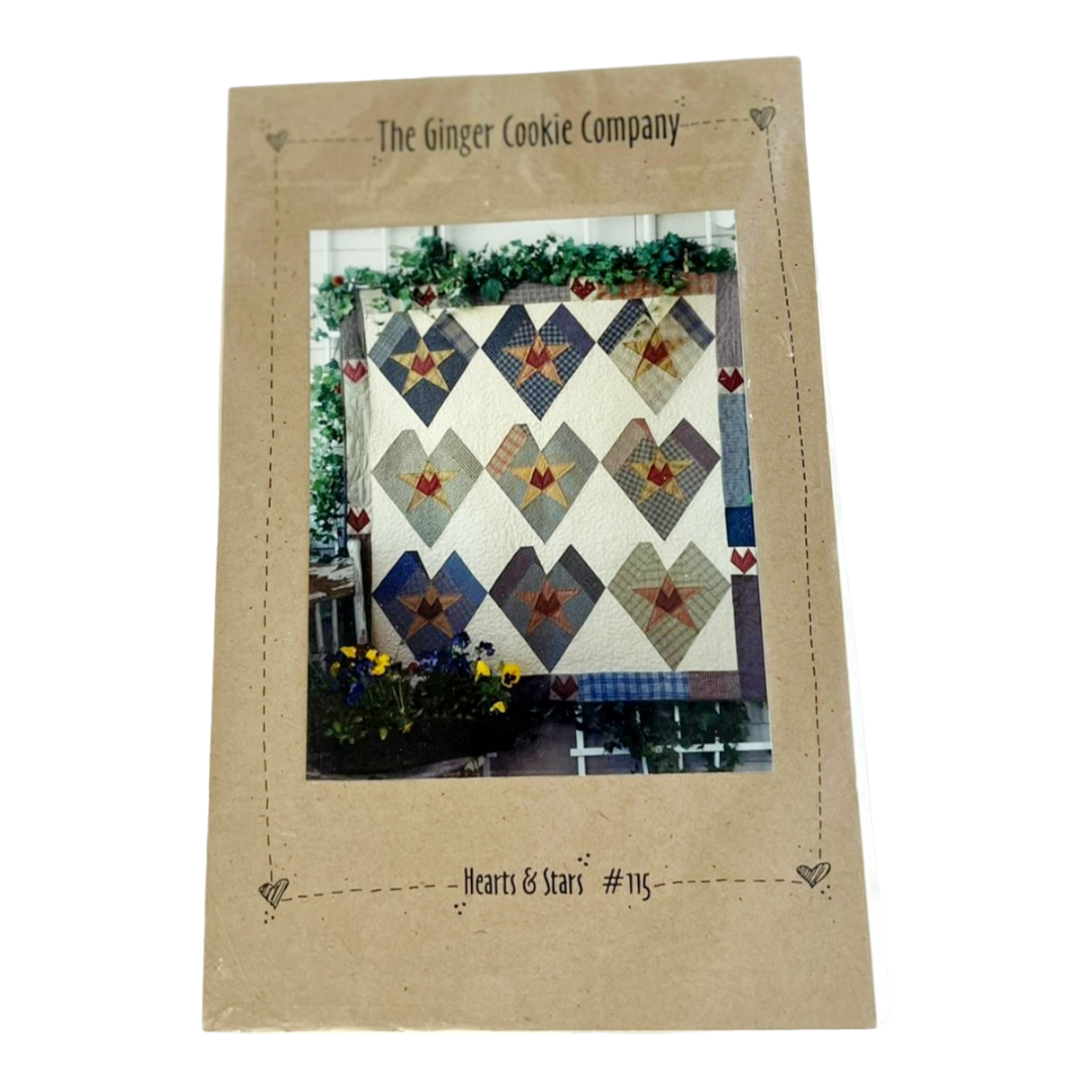 NEW “Hearts & Stars” #115 Quilt Pattern *Ginger Cookie Co. (48” x 49.5”)