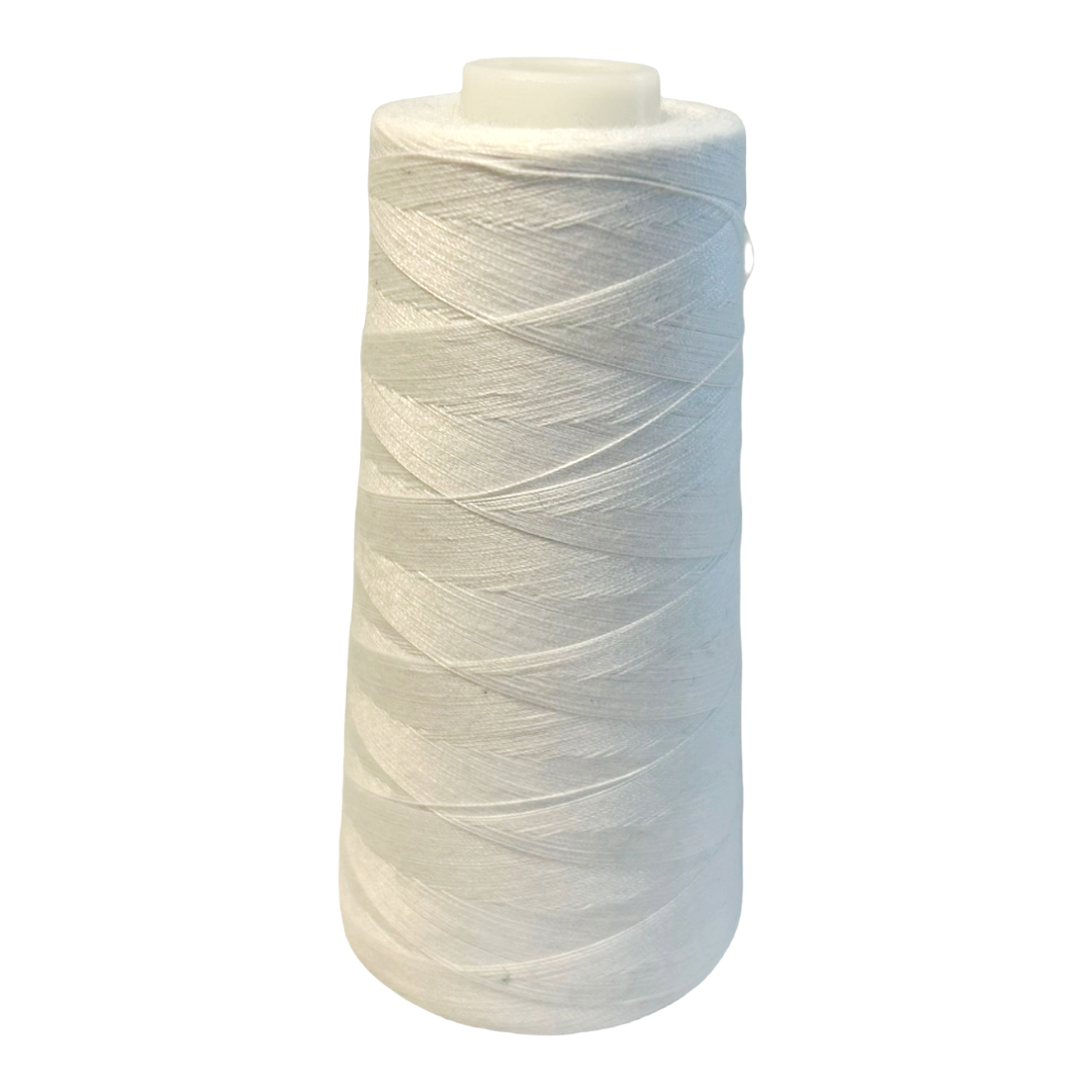 Four (4) *Overlock Thread Spools WHITE 100% Spun Polyester /Each 3000 Yds