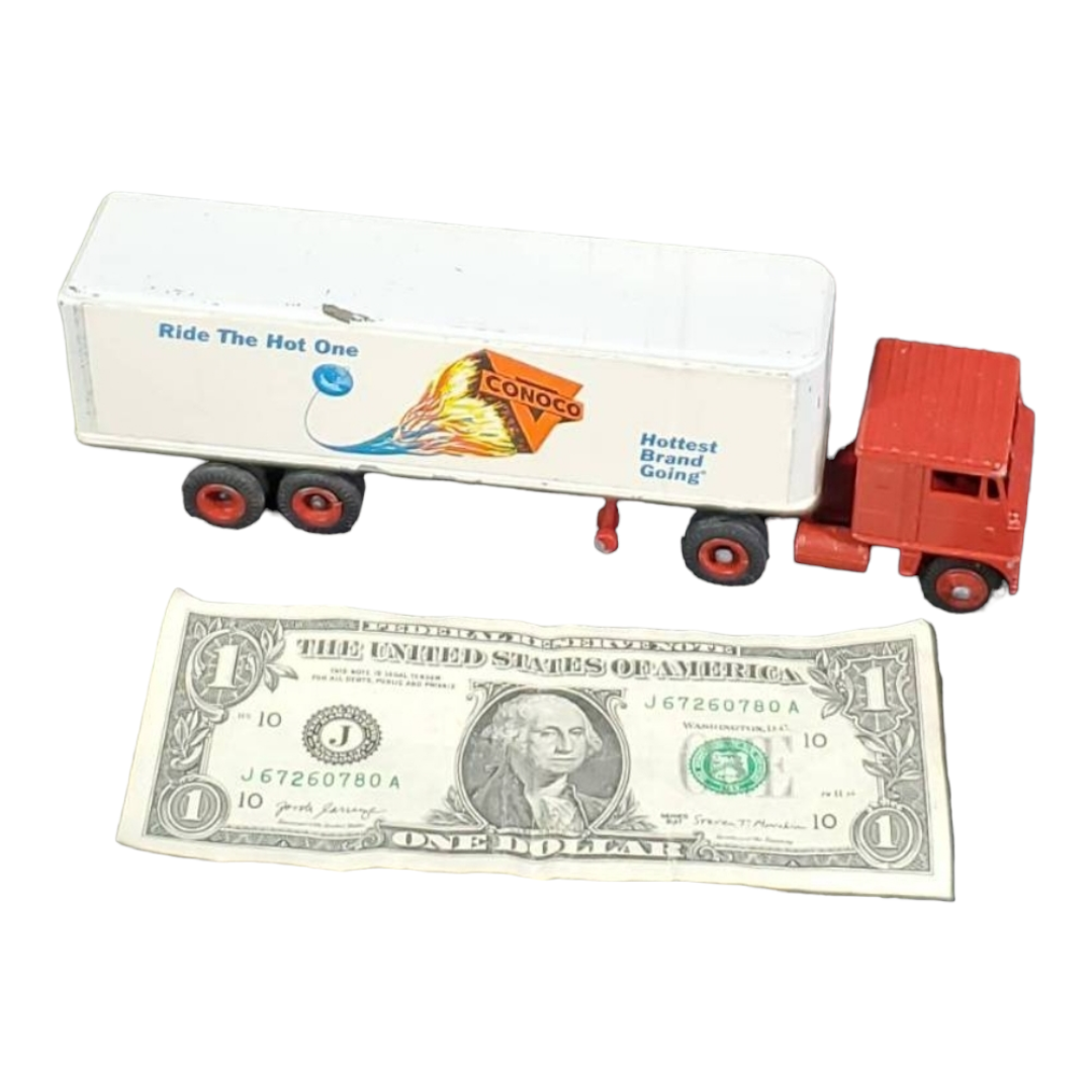 Vintage *Metal Winross 1:64 Toy Semi Truck & Trailer Conoco