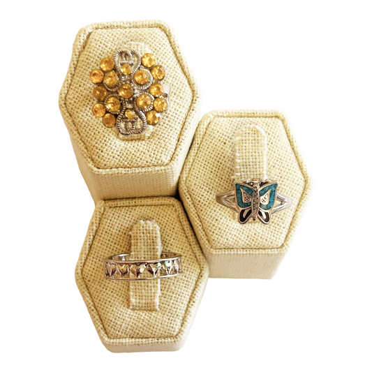 Three (3) *Beautiful Women Turquoise Rhinestone Rings (size9) Butterfly