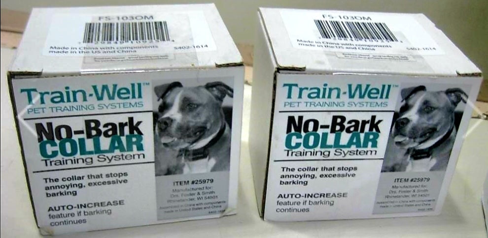 Two (2) No Bark Collars & Controller in Boxes