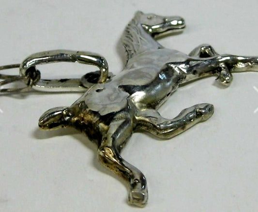 CUTE ~ Sterling Silver 14" Running Horse Necklace