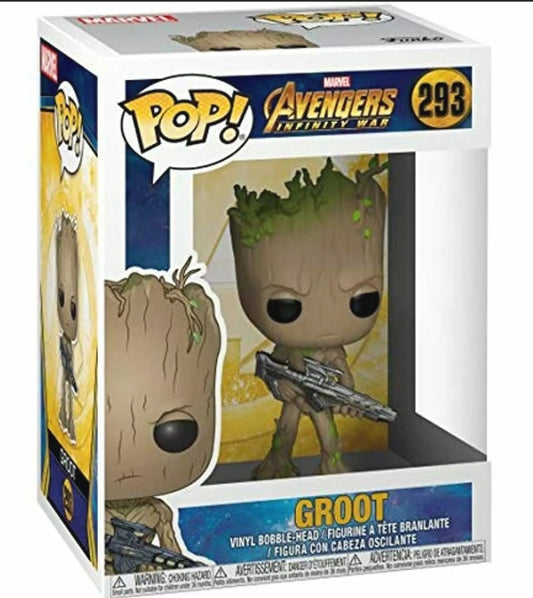 FUNKO POP MARVEL AVENGERS INFINITY WAR "GROOT" #293 VINYL BOBBLE-HEAD FIGURINE NIB