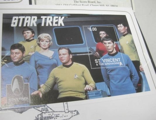 Star Trek 30th Anniv. COA & Sheets of Crew Stamps *MINT