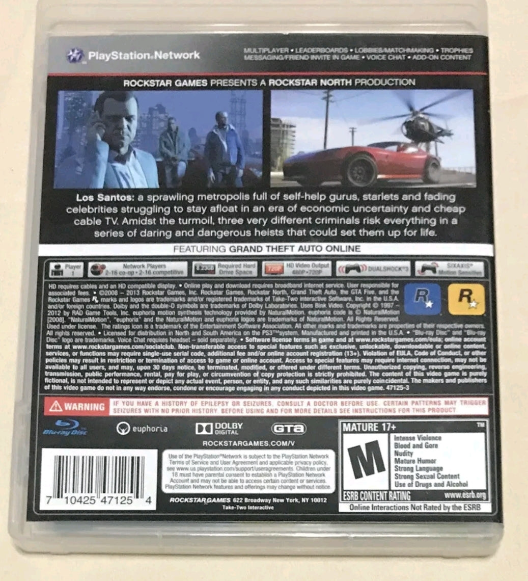 Grand Theft Auto 5, for PlayStation3 (used)