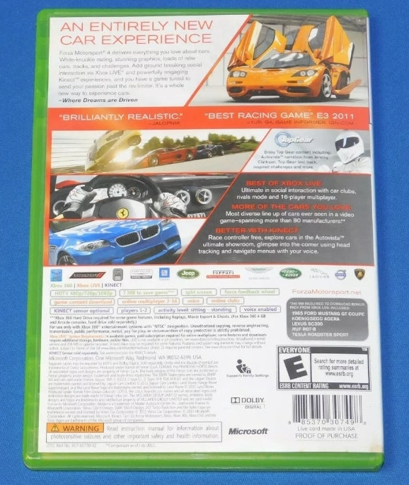 FORZA Motorsport 4 Game: XBOX 360 (used)