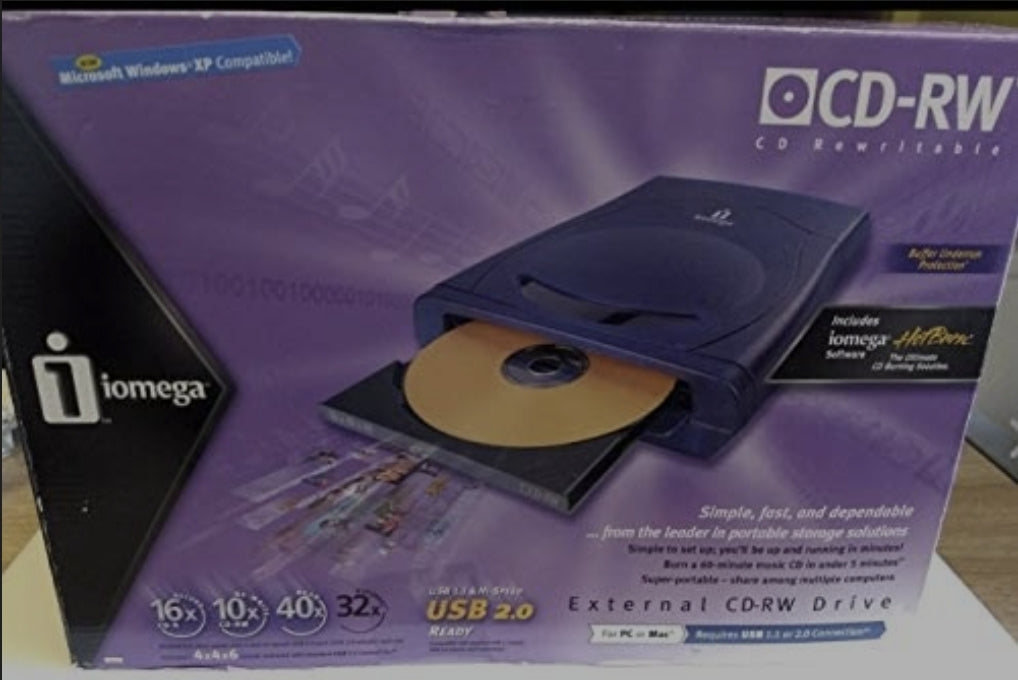 Iomega 32885 CD-RW 52x32x52x USB 2.0 External Drive (NIP)