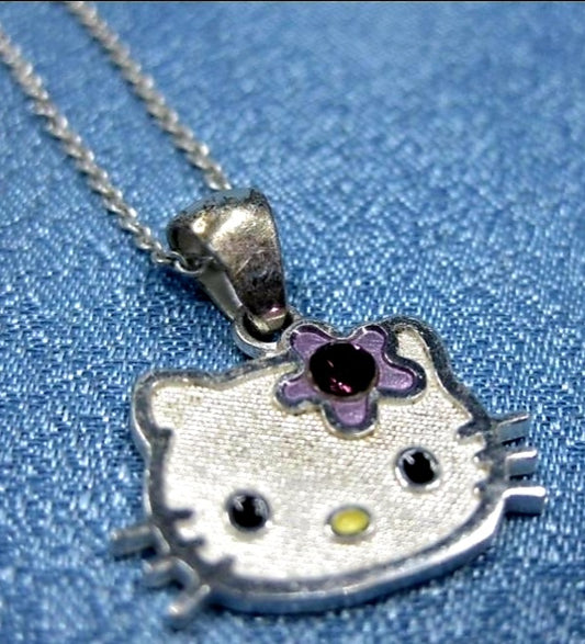 Cute - Sterling Silver 'HELLO KITTY' Necklace Hallmarked Brand New