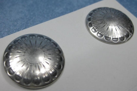 Silver Southwest Concho Flower Earrings