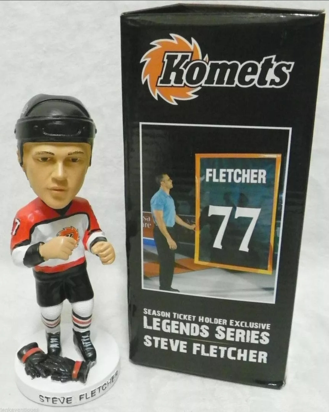 Komets Legend Series Hockey Bobblehead Steve Fletcher Season Ticket Holder SGA