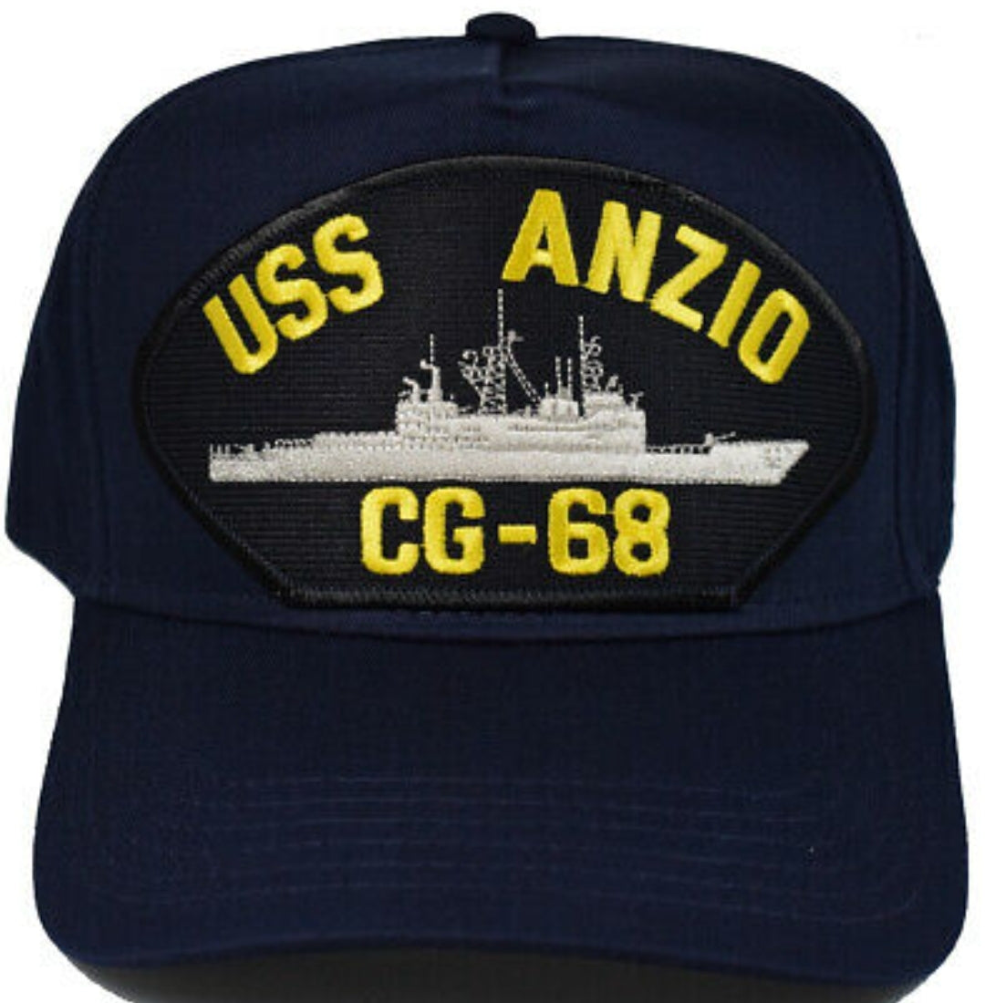 USS ANZIO CG-68 Black Embroidered Baseball Cap *NEW