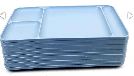 Vintage 12 Tupperware #1535 Plastic Divided Blue Trays *Mint