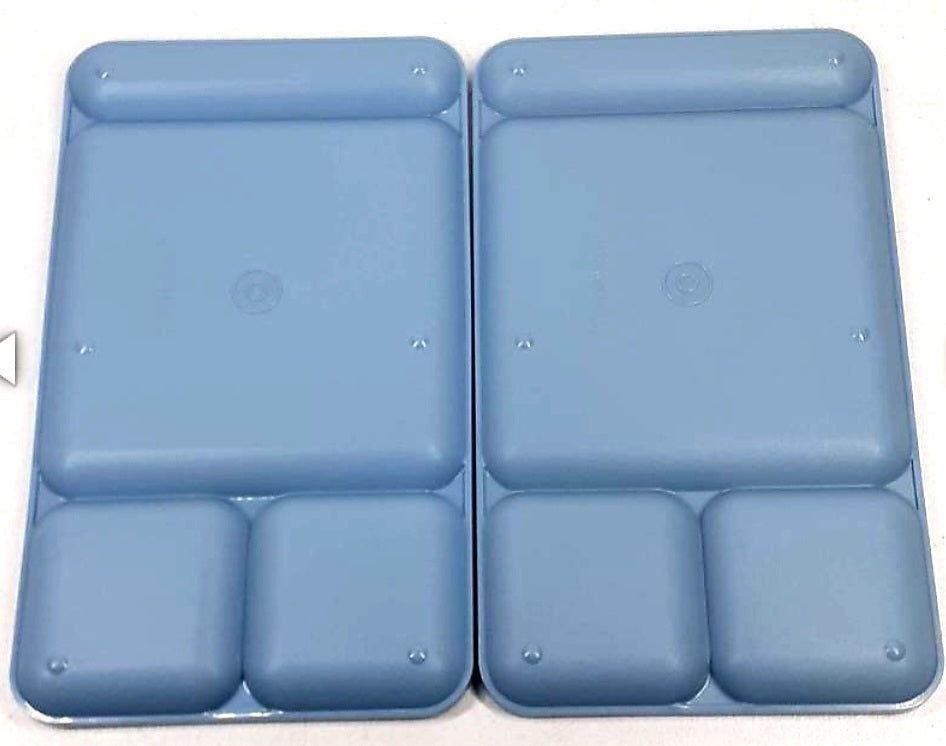 Vintage 12 Tupperware #1535 Plastic Divided Blue Trays *Mint