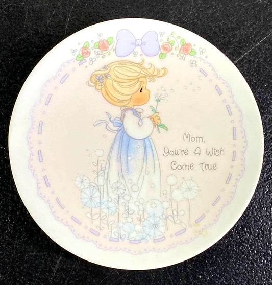 Precious Moments "MOM YOU'RE A WISH COME TRUE" Plate 4" Gift