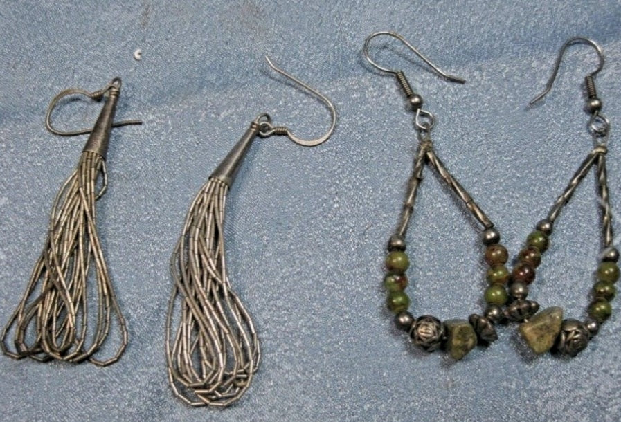 Four (4) Pairs of SouthWest Style Vintage Dangle Beaded Earrings