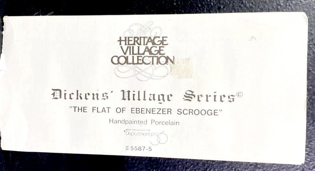 Dept. 56 *Dickens Village Heritage *FLAT OF EBENEZER SCROOGE 1989 (5587-5)
