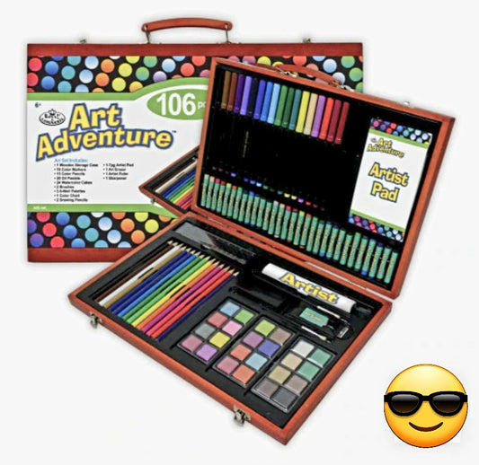 106 Piece Art Adventure Wooden Box Set *NEW