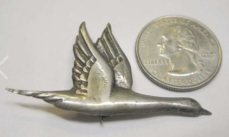 Vintage Sterling Silver Bird Brooch Pin Bird in Flight