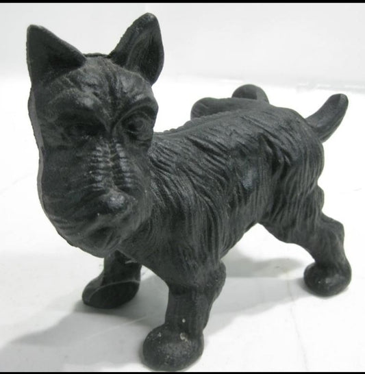 Vintage Cast Iron Scottish Dog Puppy Door Stop