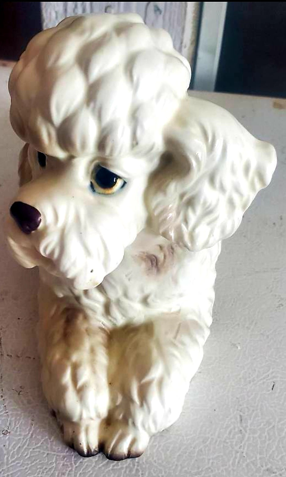 Vintage Lefton Ceramic Poodle Dog Planter Figurine H7859 Japan
