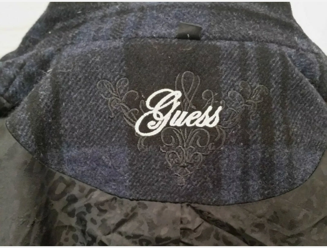 NEW *GUESS Plaid Toggle Full-Zip Hood Coat Size XL