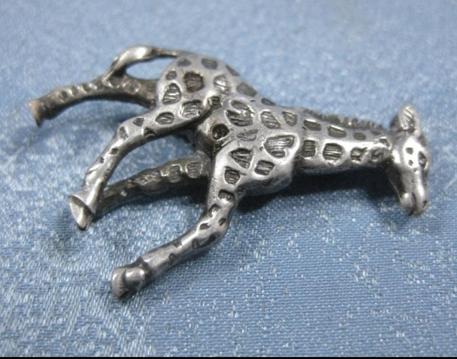 Sterling Silver Giraffe Brooch Pin