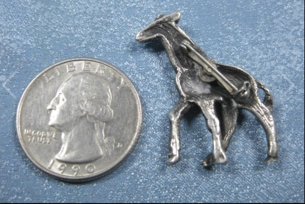 Sterling Silver Giraffe Brooch Pin