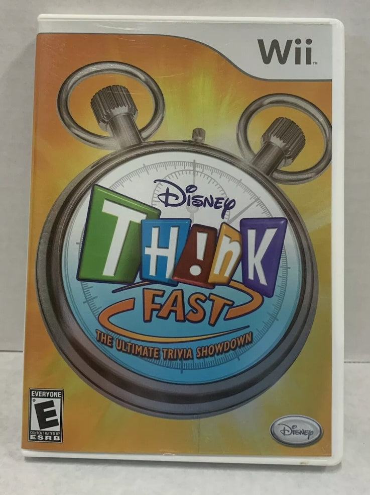 Disney Think Fast Nintendo Wii Very Good Complete Disc Case Manual