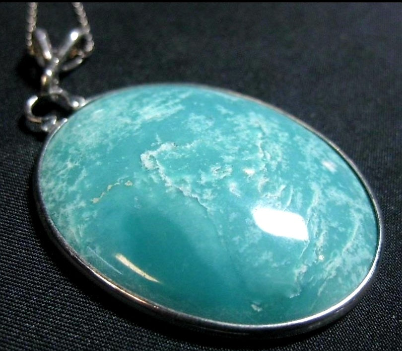 Great Sterling Silver & Turquoise 16" Necklace