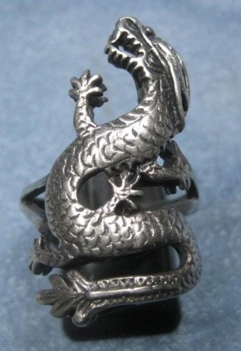 Vintage Sterling Silver Dragon Ring Hallmarked .925 (size 8.75)