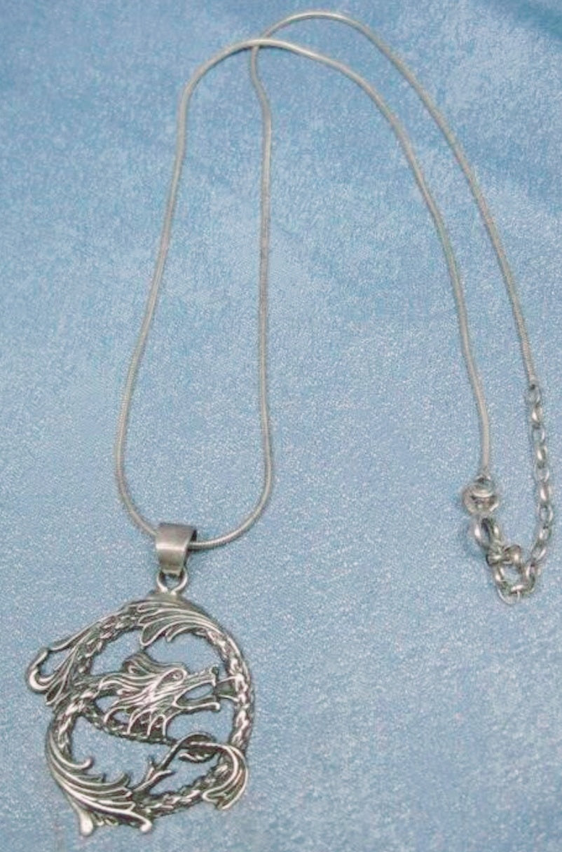 Sterling Silver .925 Dragon 16" Necklace